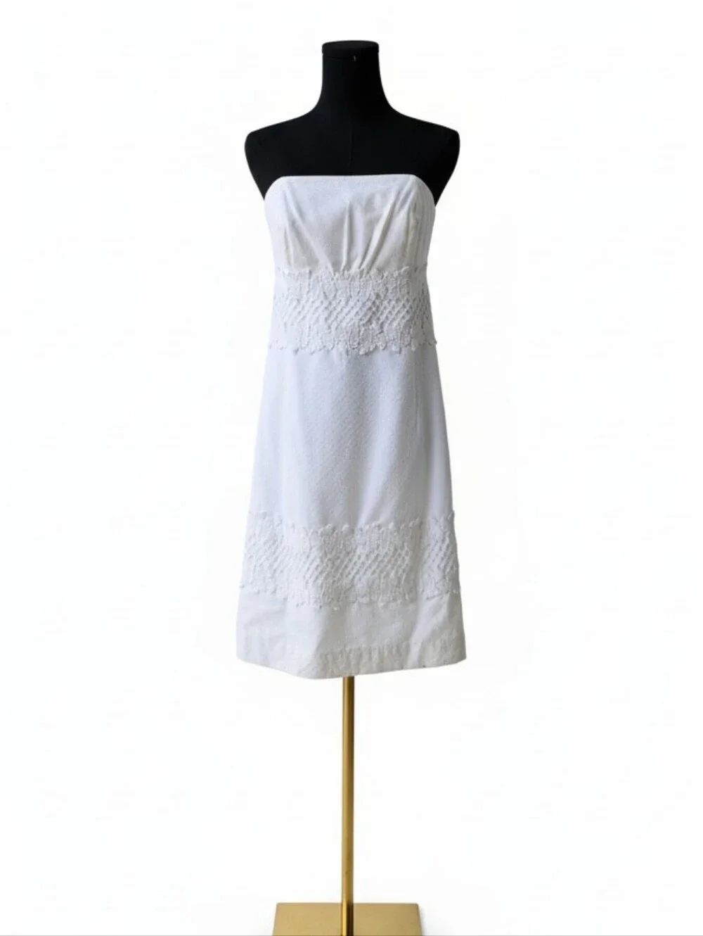 NEW! Lily Pulitzer Strapless White Summer Dress with Smocked Waist - Picture 3 of 3